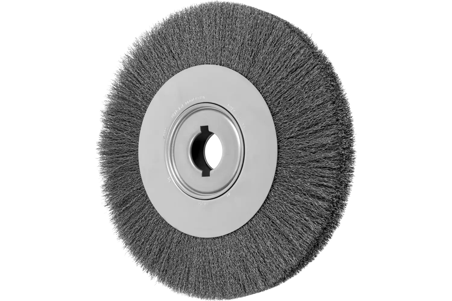 Picture of Pferd Crimped Wire Wheel Brush 15" Dia Wide Face .012 Carbon Steel 2" Keyed Arbor